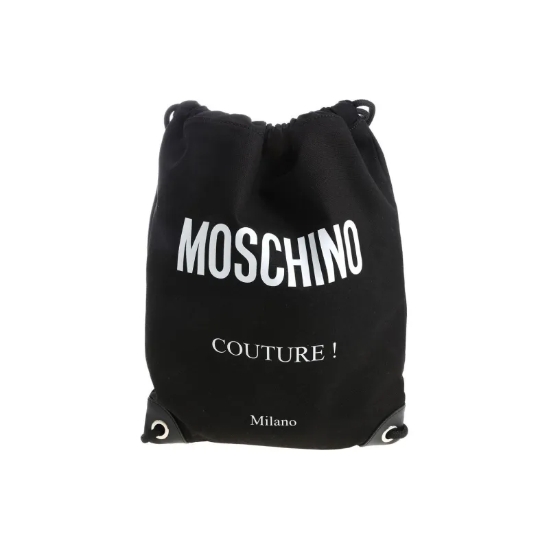 MOSCHINO Textile Fiber With Calfskin Backpack Men's Black-0