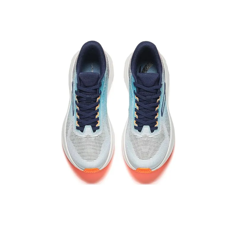 Anta Running Collection Cushioned Slip Resistant Low Top Running Shoes Men's White Blue Orange-2