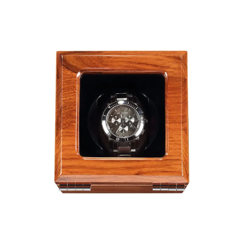 MILANQIAN M&Q Padauk Solid Wood Collection 1/2 Watch Slot Watch Winder Padauk Color Unisex-0
