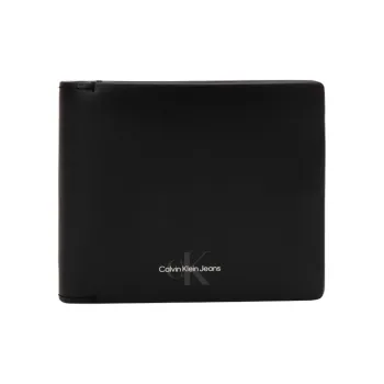 CK/Calvin Klein Cow Leather Ticket Clip Discount Wallet Men's Space Black
