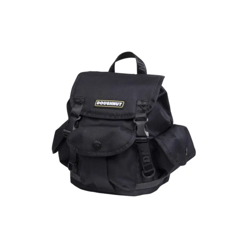 Doughnut Nylon Fabric One Shoulder Crossbody Backpack Unisex Black-1