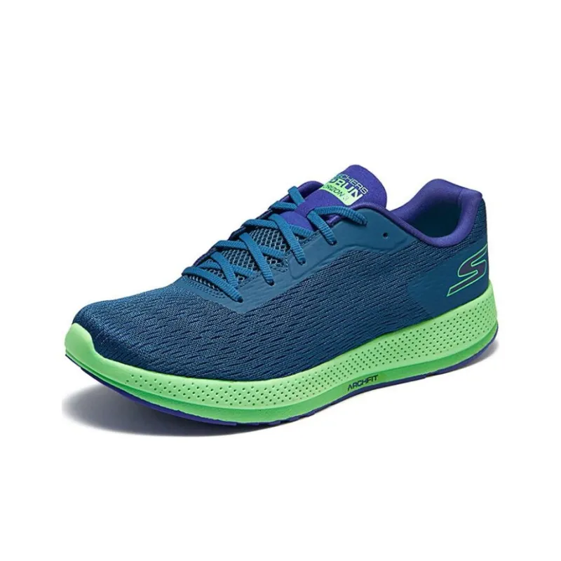 Skechers Cushioning Wear Resistant Low Top Running Shoes Men's Blue Green-2