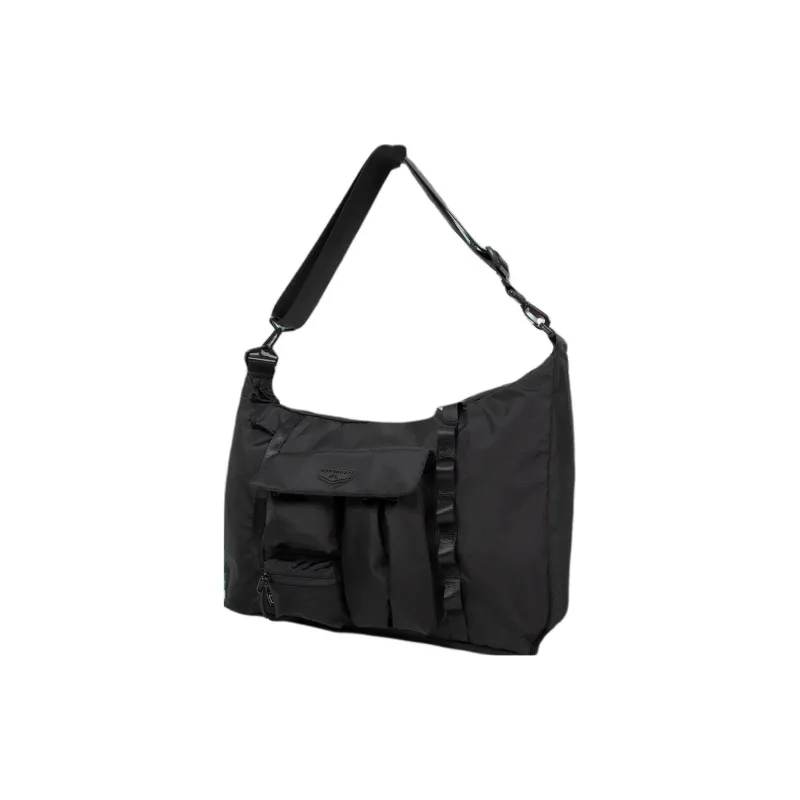 Doughnut Nylon Messenger Bag Shoulder Bag Unisex Black-1