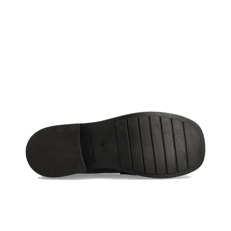 CHIARA FERRAGNI Square-toe Leather Loafers-4