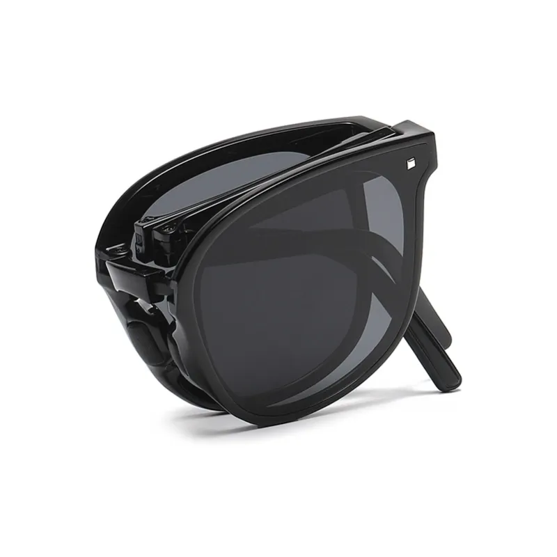 Pair Ponyo TR/Memory Plastic Square Sunglasses Unisex Black/Tea Brown/Transparent Green-1