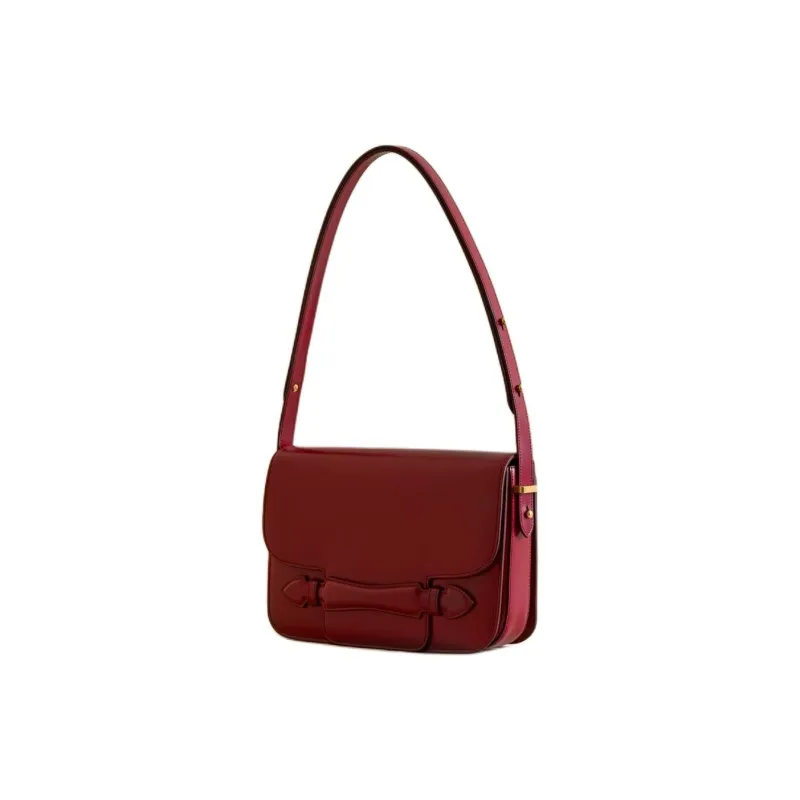 MARK CROSS Calfskin Handbag Shoulder Bag Women's Red-1
