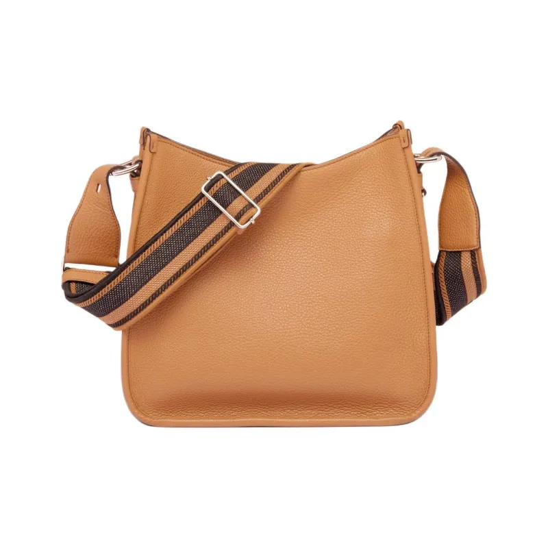 PRADA Hobo Leather Shoulder Bag Crossbody Bag Women's Caramel-3