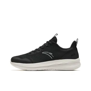 Anta Running Collection Cushioned Slip Resistant Low Top Running Shoes Men's Black White