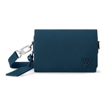 LOUIS VUITTON Fastline Series Leather Shoulder Bag Crossbody Bag Men's Dark Blue