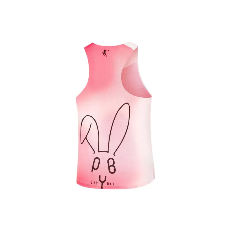 QIAODAN Tank Tops Women's Fluorescent Flying Shadow Pink Print-1
