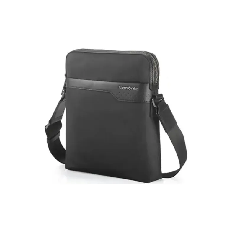 SAMSONITE Nylon With Cow Leather Shoulder Bag, Crossbody Bag Men's Black-2