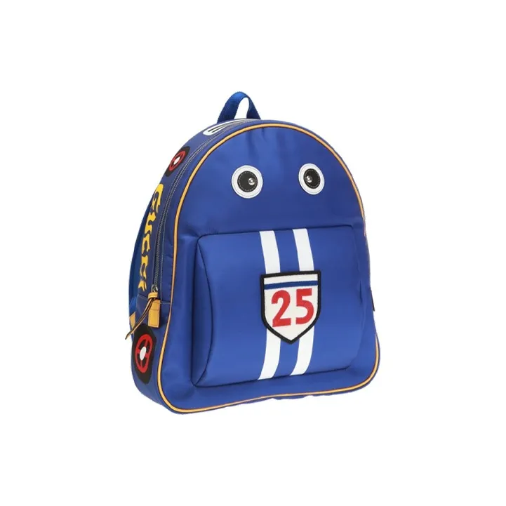 GUCCI Canvas With Leather Nylon Fabric Backpack Regular Kids' Blue-1