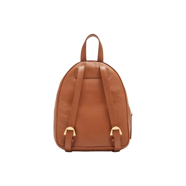 COCCINELLE Grained Leather Backpack Medium Size Women's Brown-1