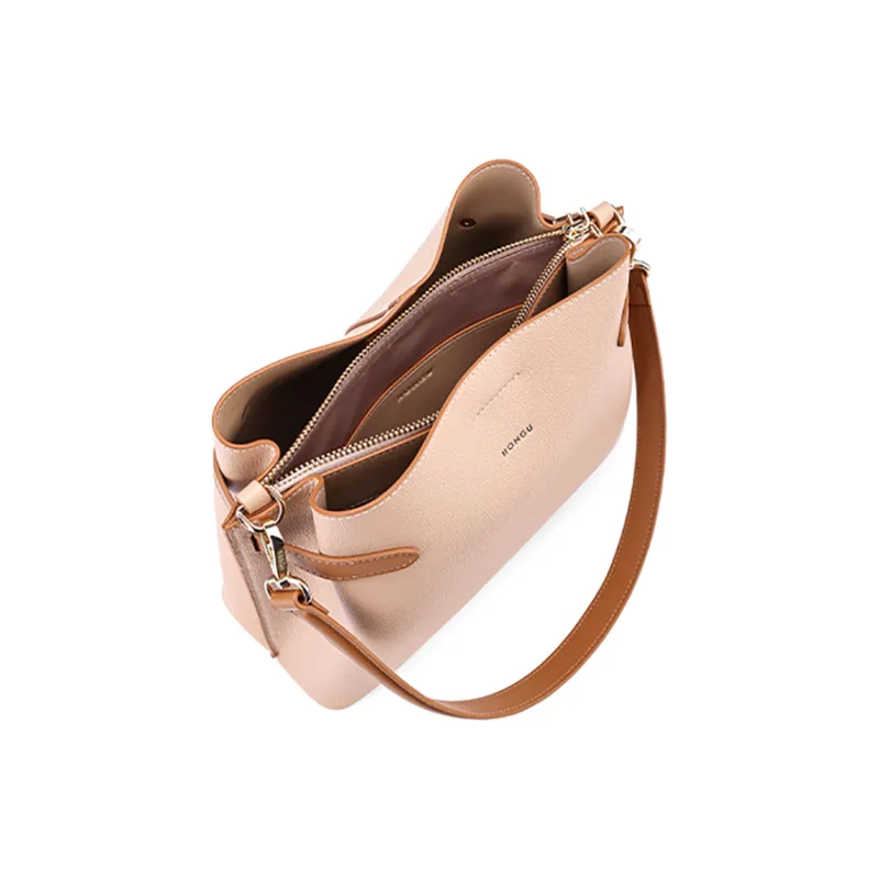HONGU Cow Leather Shoulder Bag Women's Multicolor-2