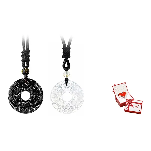 ZHOUBAIFU Obsidian Jade Necklaces Unisex-17