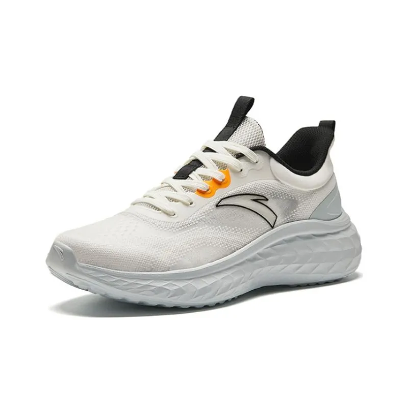 Anta Running Collection Anti-Slip Wear-Resistant Low-Top Running Shoes Men's White Gray Black-1