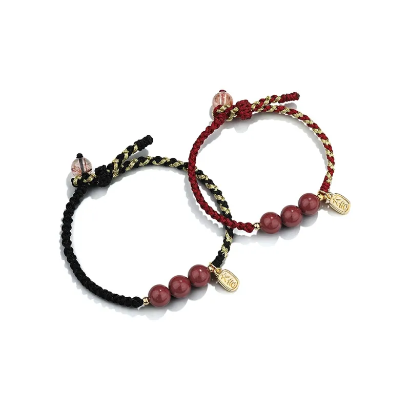 Moon Jewelry Reconstructed Cinnabar Jade Bracelets Unisex-2