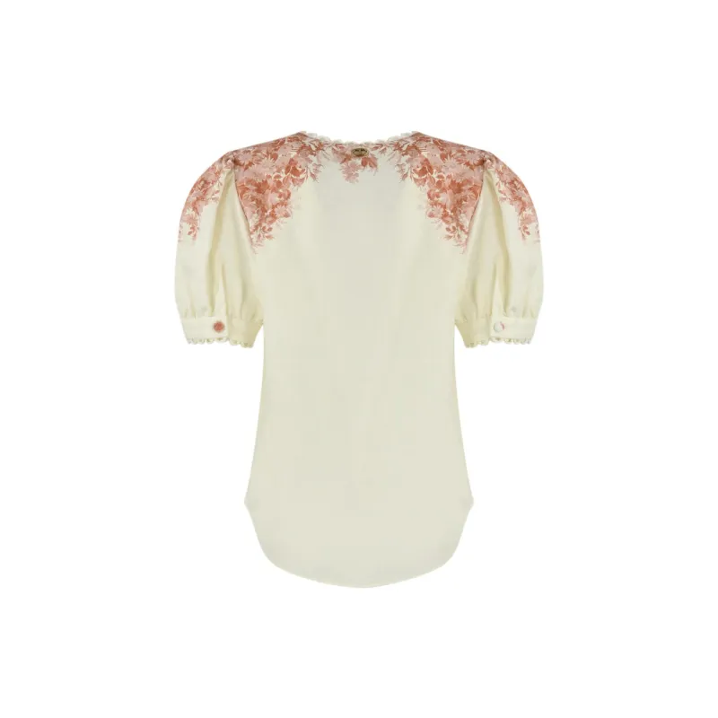 Twinset Floral print Chambray Blouse-1