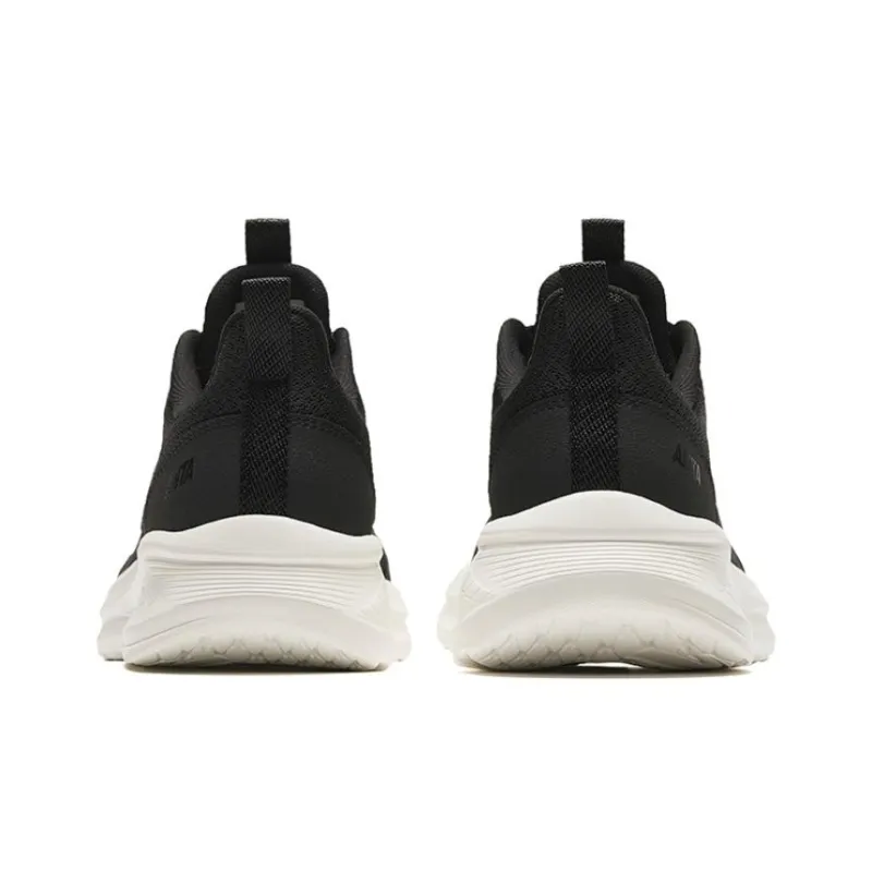 Anta Running Collection Cushioned Slip Resistant Low Top Running Shoes Men's Black White-3