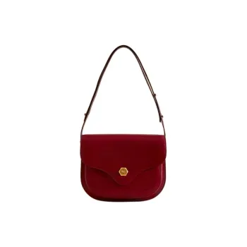 MARK CROSS Calfskin Handbag Shoulder Bag Women's Red