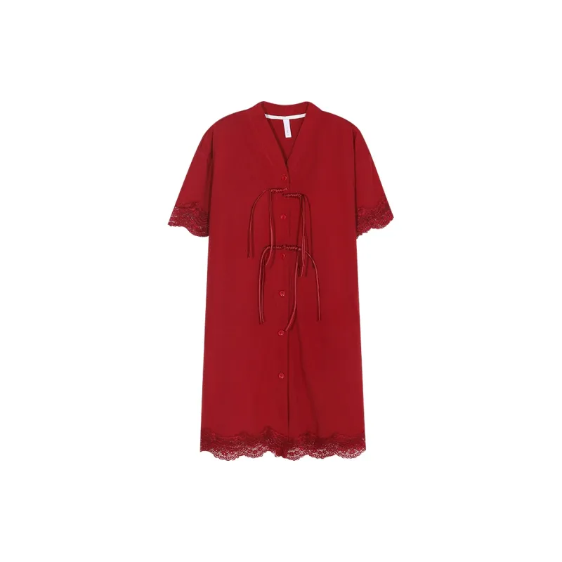 Nodos Shield Nightgown Women's Red-0