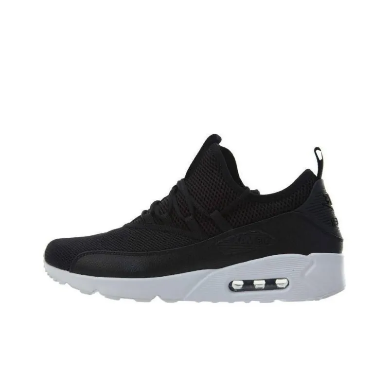 Nike Air Max 90 Cushioning Anti Slip And Wear Resistant Low Top Running Shoes Men's Black White-0