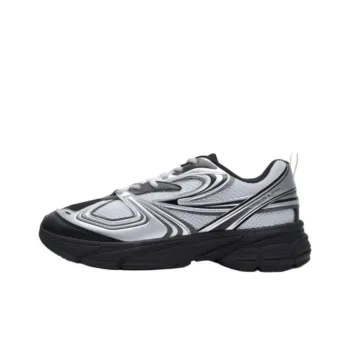 FILA Interrun Cushioning, Wear Resistant Low Top Running Shoes Unisex Black Silver