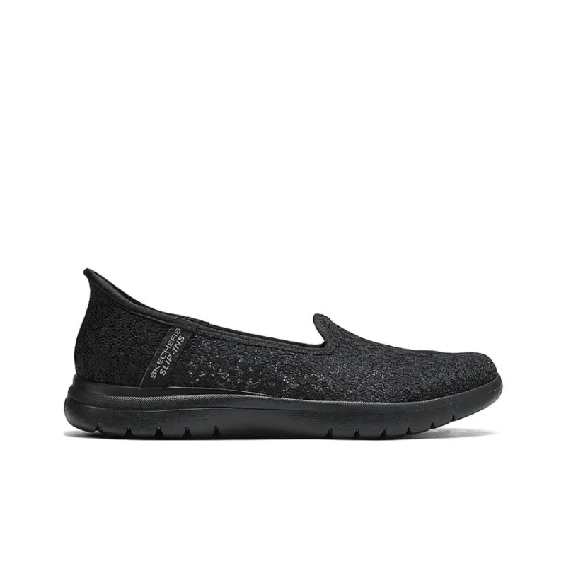 Skechers Cushioning Breathable Low Top Casual Shoes Women's All Black-1