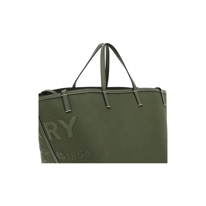 Burberry Horseferry Cow Leather Tote Bag Shopping Bag Handbag Mini Women's Green-3