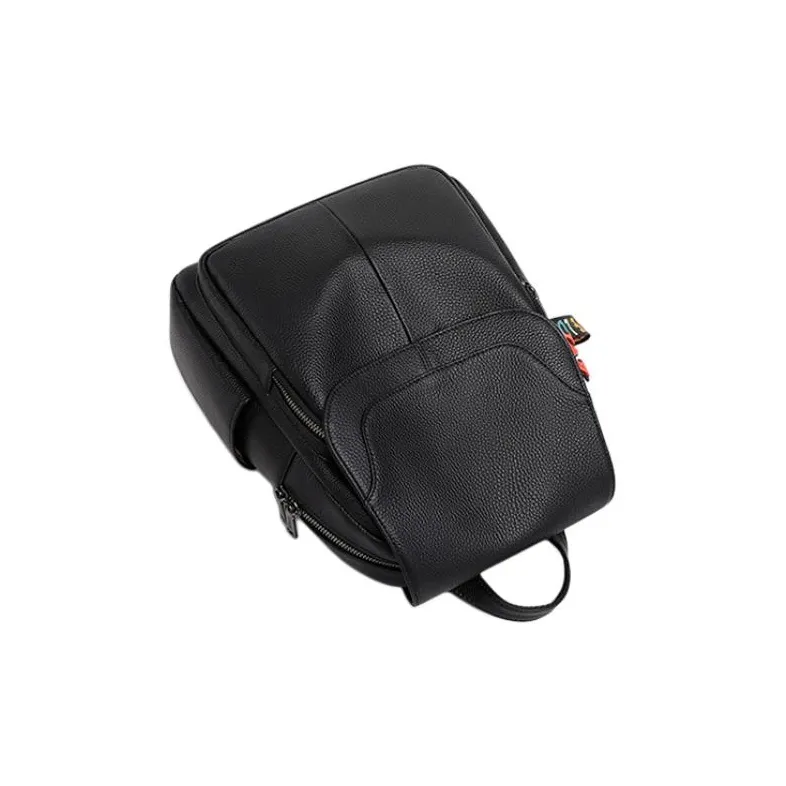 C°BANNER Cow Leather With Synthetic Leather Backpack Tubas Unisex Black-4