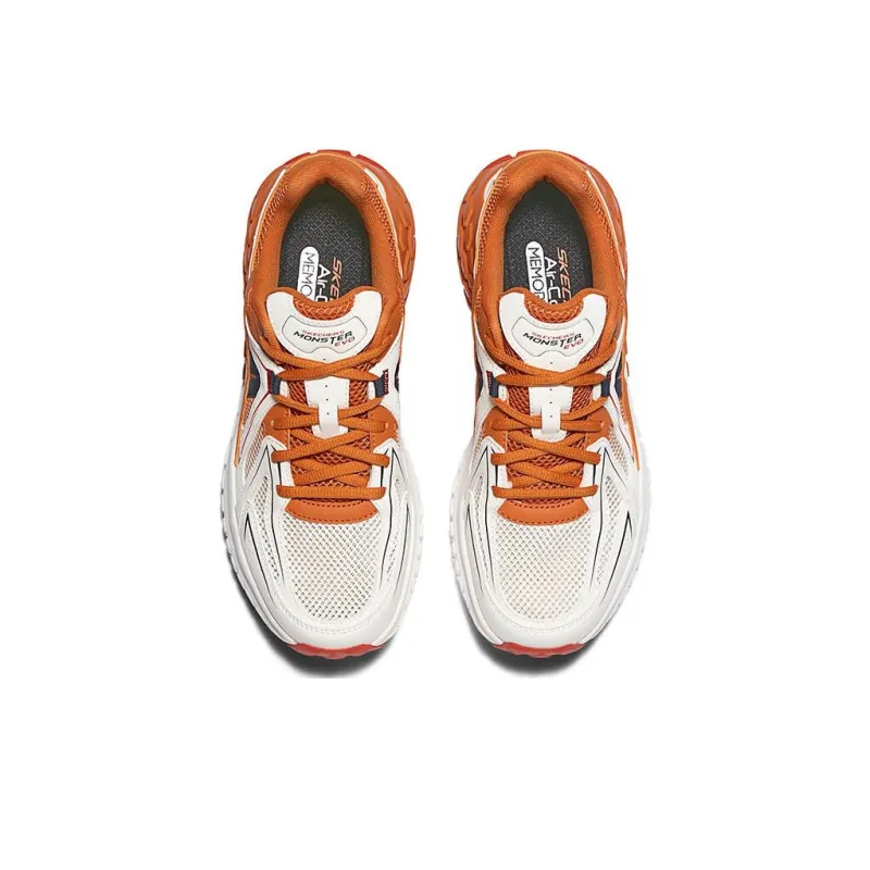 Skechers Cushioning Wear Resistant Low Top Casual Shoes Men's White Orange-4