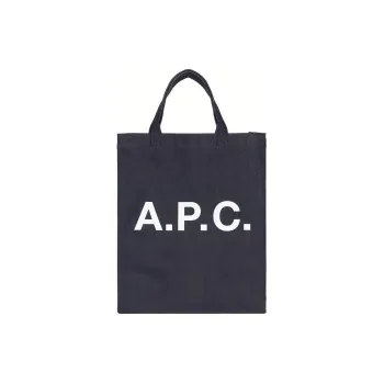 A.P.C Logo Printed Denim Tote Bag