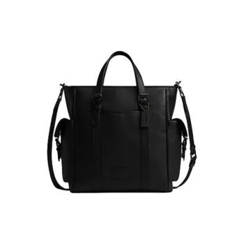 COACH Sprint Refined Pebbled Leather With Smooth Calfskin Shoulder Bag, Crossbody Bag, Handbag Tubas Men's Black