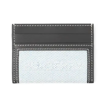 Burberry Cotton Canvas With Leather Wallets Card Holders Women's Bright Cobalt