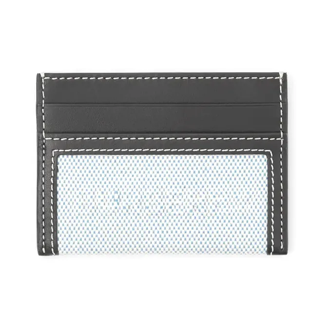 Burberry Cotton Canvas With Leather Wallets Card Holders Women's Bright Cobalt-0