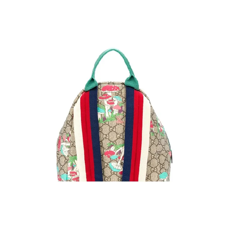 GUCCI Fabric Backpack Kids' Ebony & Mint Green & Candy-3