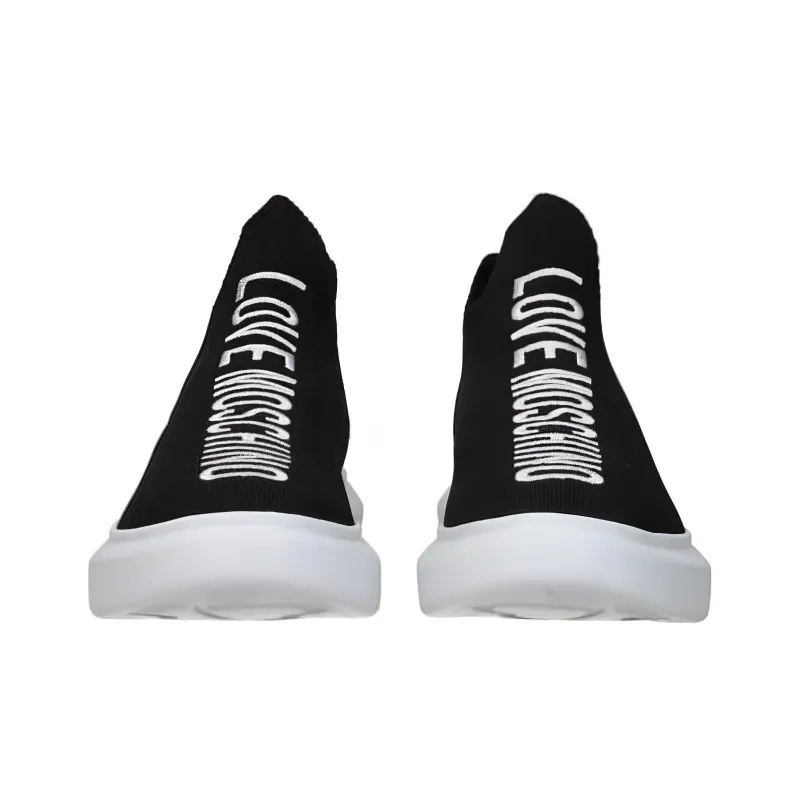 LOVE MOSCHINO Stylish Skateboarding Shoes Women's Black-4
