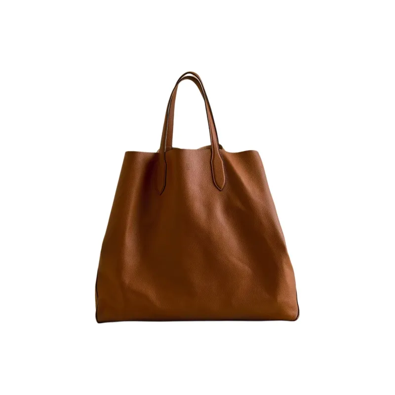 MARK CROSS Grained Calfskin Tote Bag Shopping Bag Shoulder Bag Handbag Extra Large Women's Brown-1