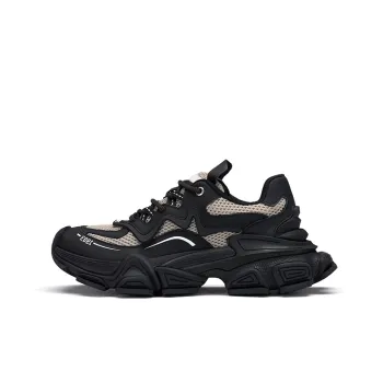 CINDY C ERIC Wear resistant And Lightweight Mid Top Chunky Sneakers Women's Black