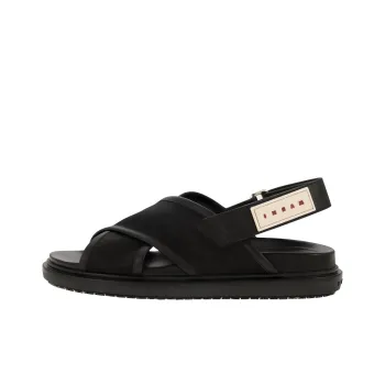 MARNI Logo Patch Crossover Sandals Women's