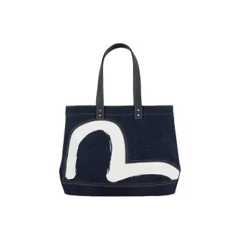 EVISU Cotton With Polyester Shoulder Bag Regular Unisex Denim Blue