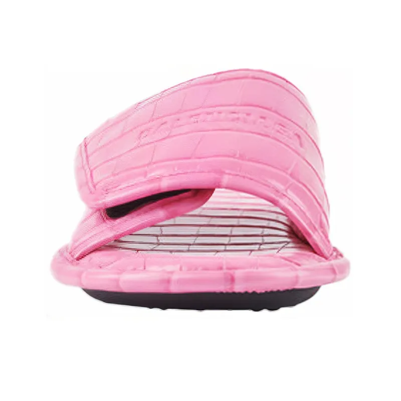 Balenciaga Home Crocodile Pattern Calfskin Mules Pink Women's-3