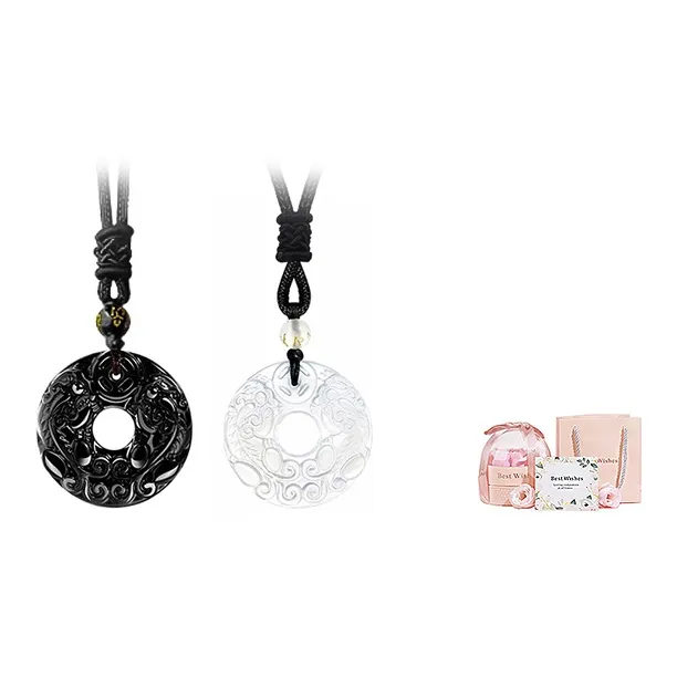 ZHOUBAIFU Obsidian Jade Necklaces Unisex-15