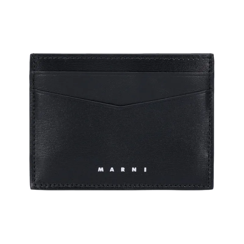 MARNI Leather Card Holder Unisex Black-0