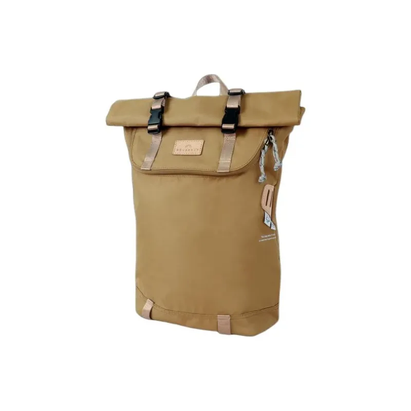 Doughnut Recycled Polyester Backpack Small Size Unisex Camel-1
