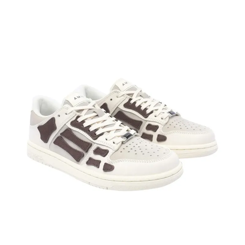 AMIRI Skel Top Low Skateboard Shoes Women's White Brown-2