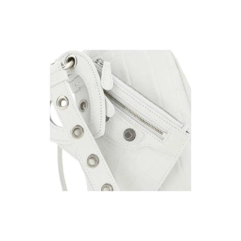 Balenciaga Le Cagole Calfskin Clutches Storage Bags Women's White-3
