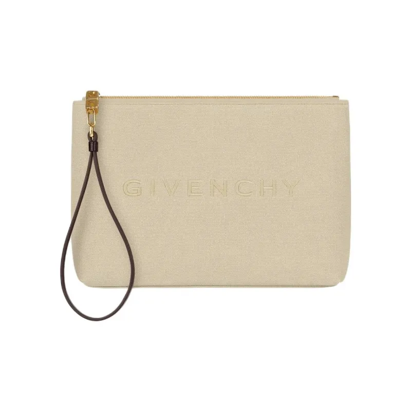 GIVENCHY Cotton Travel Bag Clutch Women's Military Beige-0