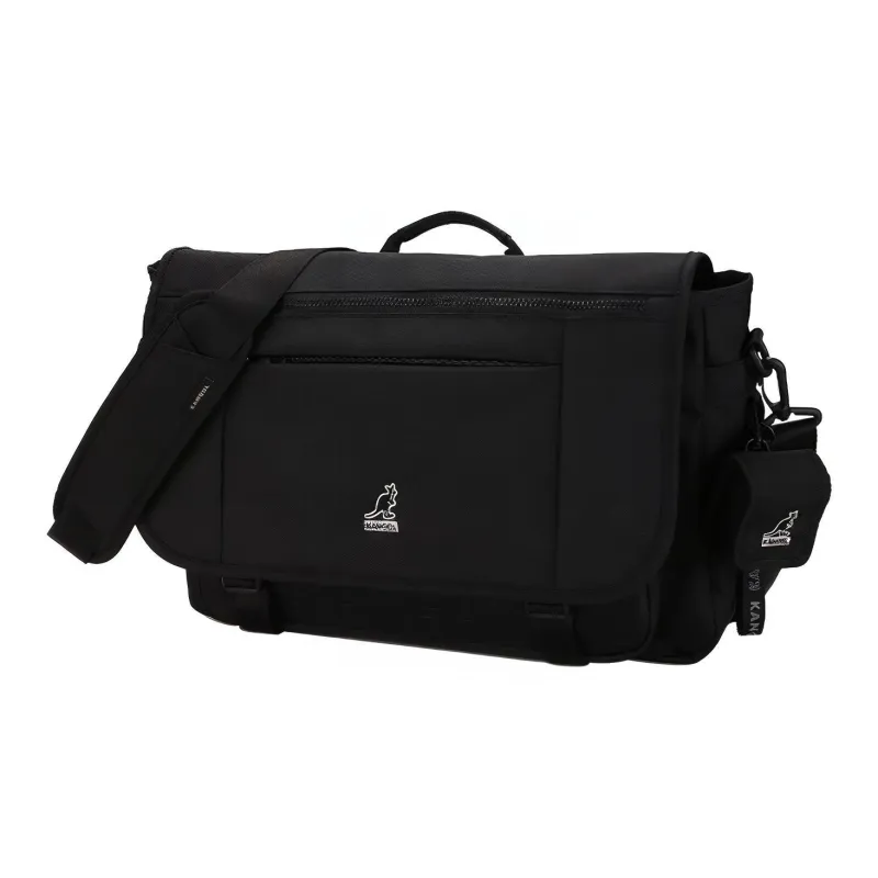 KANGOL Nylon Shoulder Bag, Crossbody Bag Regular Unisex Black-2
