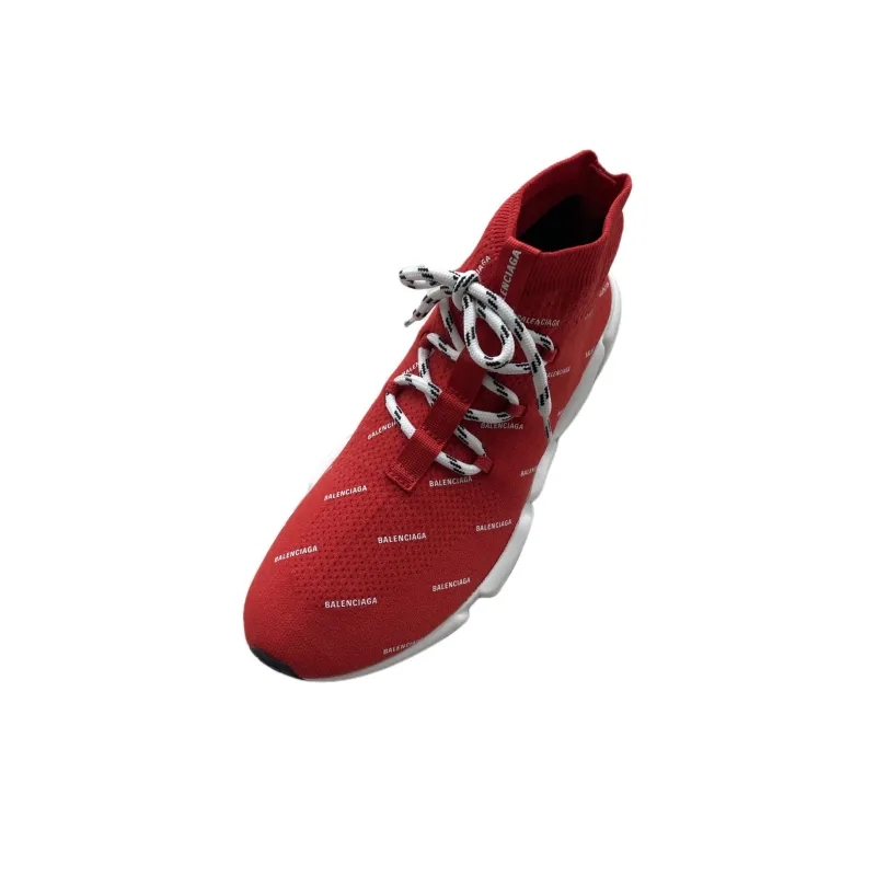 Balenciaga Speed Trainer Knit 'All Over Print - Red'-2